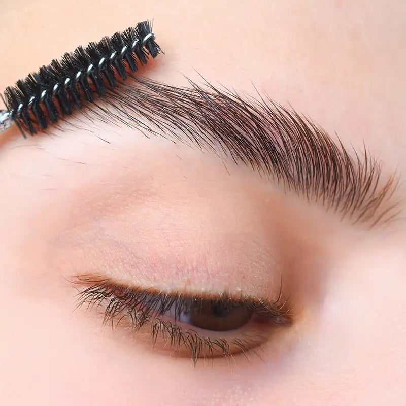 Auge mit Augenbraunbürste